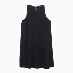 POLO Ralph Lauren Black Sleeveless Faux Leather Trim Neck Dress Size 4